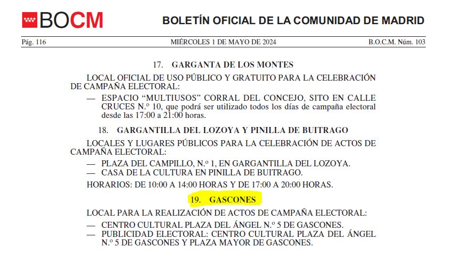 BOCM ELECCIONES 2024 2