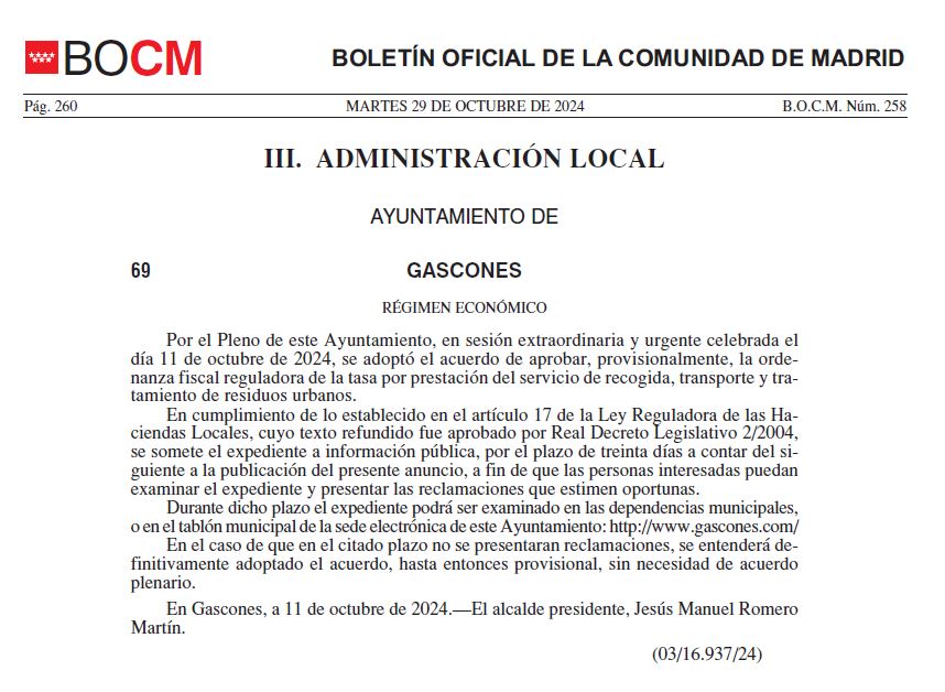 aprobacion provisional